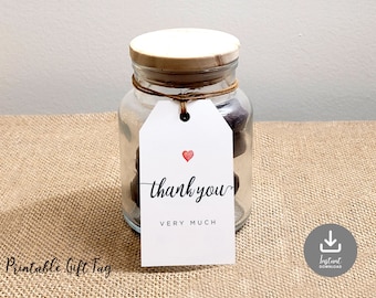 Printable Thank You Favor Tags: Party Gift Tags (Digital Download)