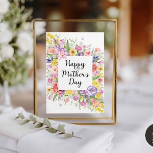 Muttertag druckbare Kunst glückliche Mutter Tagesgeschenk Muttertag Druck Digitaldruck Wandkunst druckbare Geschenke für Mama, sofort Download