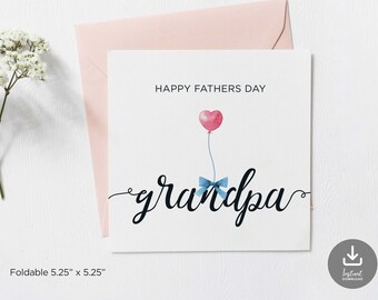Heureuse fête des pères, grand-père, carte de fête des pères pour grand-père, carte spéciale grand-père, carte carrée simple grand-père, du petit-fils, de la petite-fille