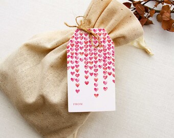 Watercolor Love Hearts Gift Tag: Valentine's Day Printable (Digital Download)
