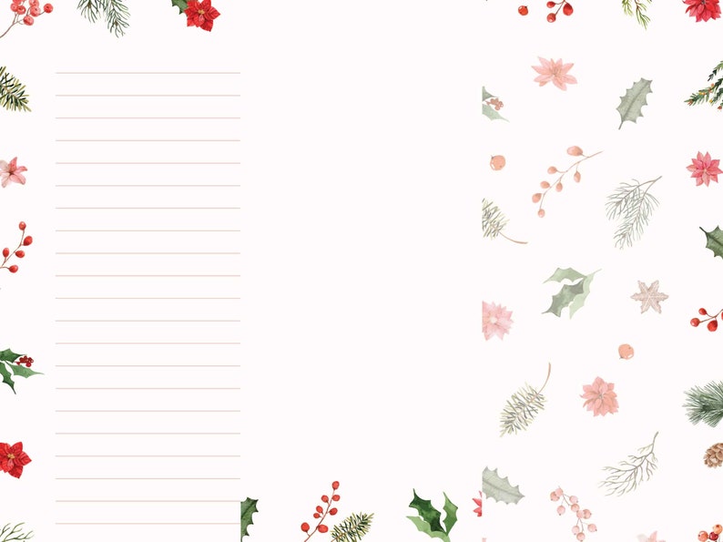 Printable Christmas Stationery Christmas Notecards Aesthetic - Etsy