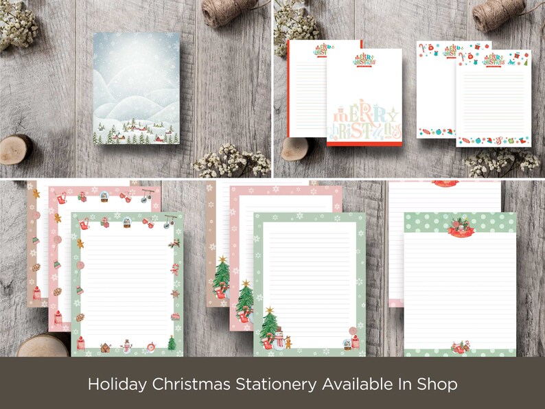 Printable Christmas Stationery Christmas Notecards Aesthetic Etsy Printable Christmas Stationery Christmas Notecards Aesthetic Etsy
