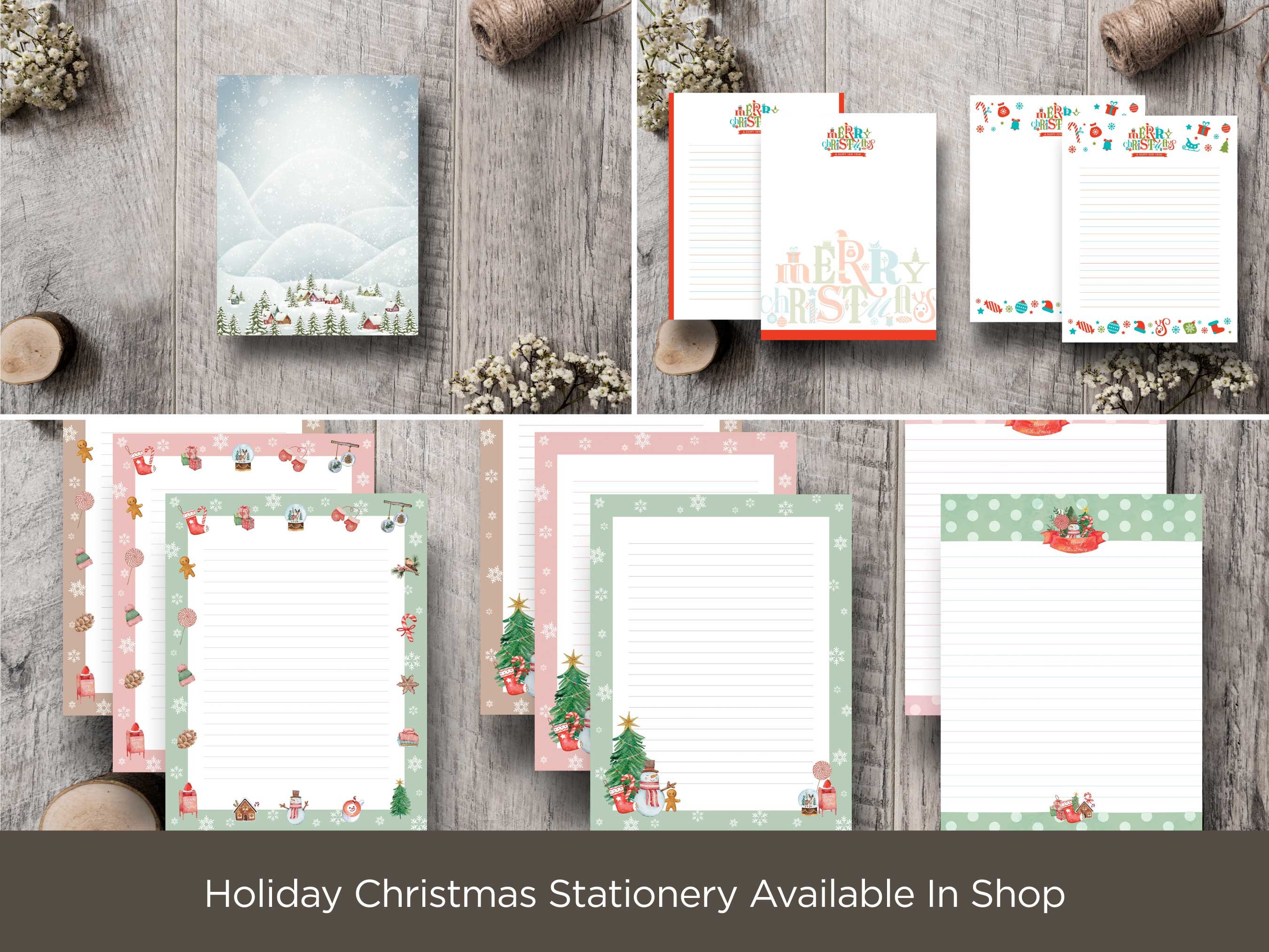Printable Christmas Stationery Christmas Notecards Aesthetic - Etsy