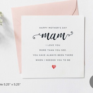 Printable Happy Mothers Day Mam Poem Card, Simple Mothers Day Mam Card, Mothers Day Card For Mam For Grandma, Digital download