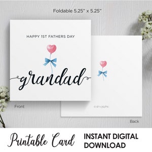 Gelukkige eerste Vaderdag opa, leuke vaderdagkaart, baby eerste vaderdagkaart, vierkante eenvoudige opakaart, wenskaart voor opa