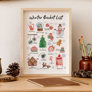 Winter Bucket List Wall Art, Winter Printable Wall Art,Winter poster, Winter Home Decor,Winter Poster,WinterTo Do List, Digital Download