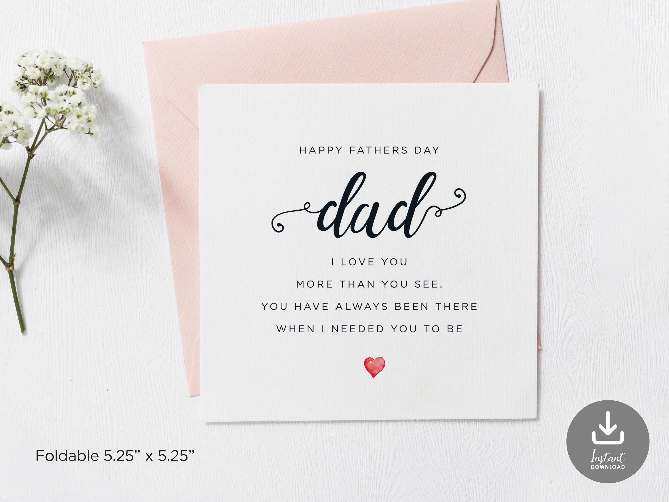 Fathers Day Dad Printable Poem Card, Fathers Day Card for Dad, Dad Note ...