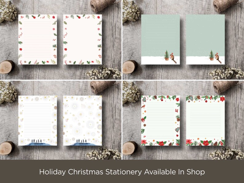 Printable Christmas Stationery Christmas Notecards Aesthetic Etsy Printable Christmas Stationery Christmas Notecards Aesthetic Etsy