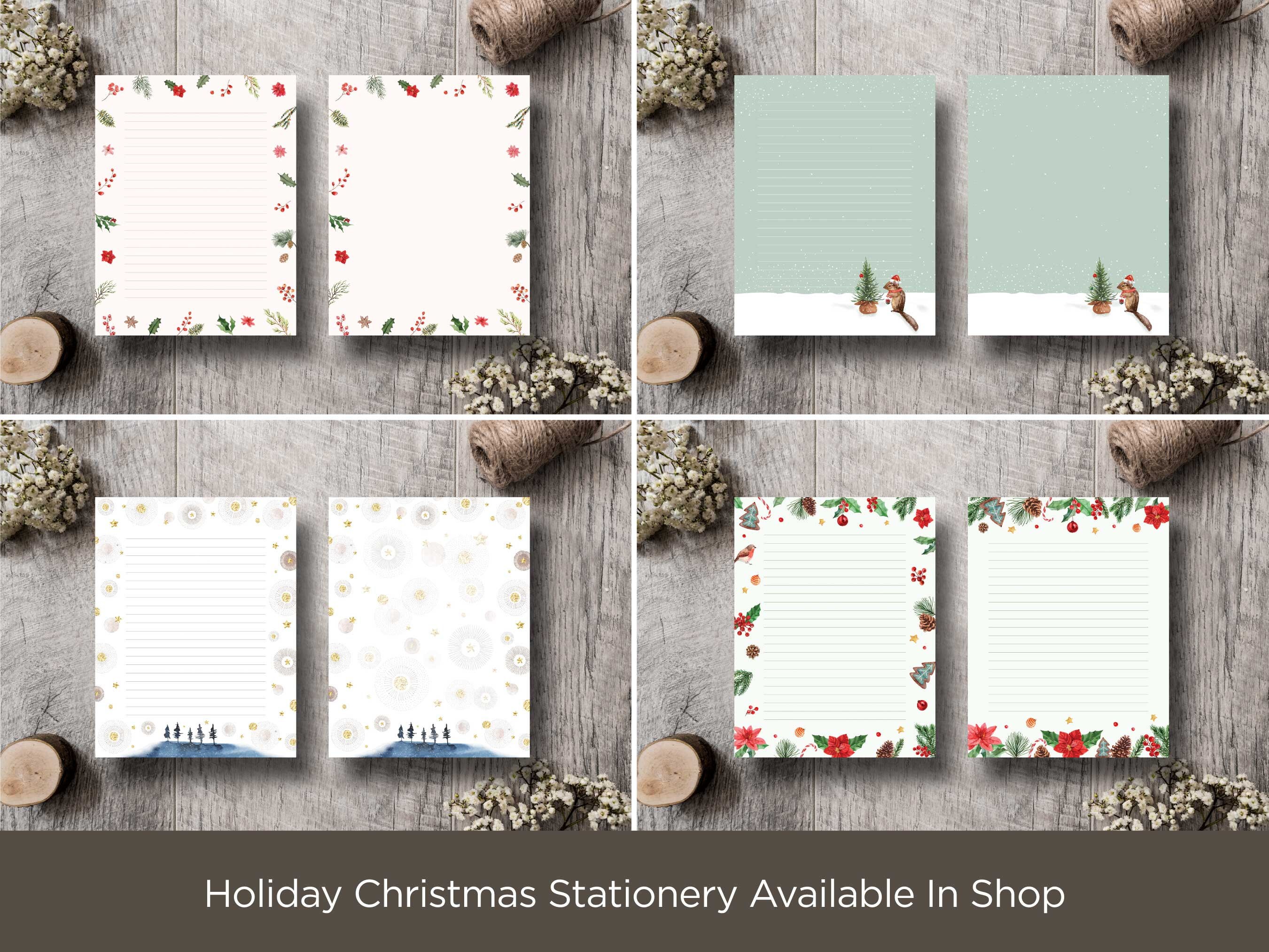 Printable Christmas Stationery Christmas Notecards Aesthetic - Etsy