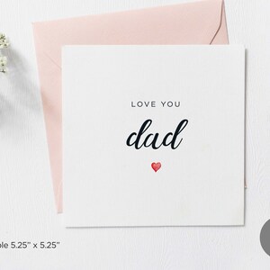 Carte de fête des pères imprimable pour papa, carte de Saint-Valentin imprimable pour papa, carte d'anniversaire papa simple, téléchargement numérique