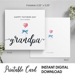 Happy Fathers Day Grandpa Card,  Cute Fathers Day Card, Grandpa Greeting Card For Grandpa, Square Fathers Day Card For Grandpa, Card For Him