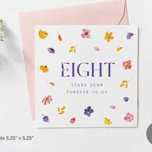 Eight Years Anniversary Occasion Card,Anniversary Greeting Card,Anniversary Printable Card,Anniversary Blank Greeting Card,Downloadable Card