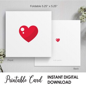 Afdrukbare Love Heart Card, Love Valentines Anniversary Card, Love Valentines Anniversary Card voor hem voor haar, digitale download