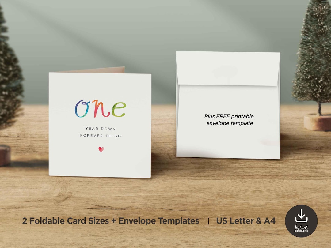 One Year Anniversary Card Printable Gift for Boyfriend/husband