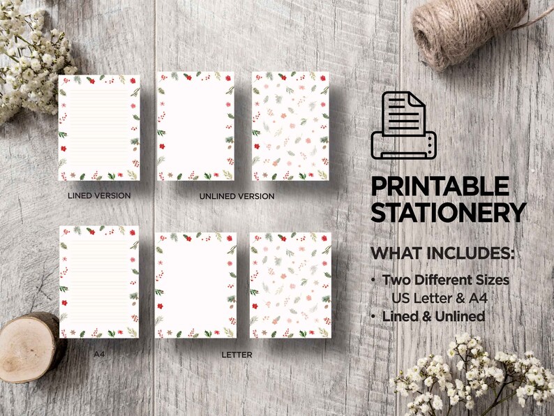 Printable Christmas Stationery Christmas Notecards Aesthetic Etsy Printable Christmas Stationery Christmas Notecards Aesthetic Etsy