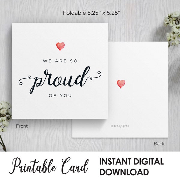 We Are So Proud Of You Card, Well Done Card, Congratulations Card, Printable Graduation Card, New Job, Proud Card For Him,Proud Card For Her