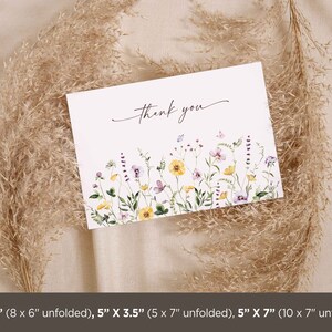 Wildflower Thank You Card: Printable Floral Design (digital Download ...
