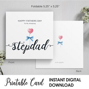 Happy Fathers Day To My Amazing Step Dad Card, Fathers Day Card For Step-dad, Stepfather Card, Step Dad Fathers Day Card,Square Stepdad Card