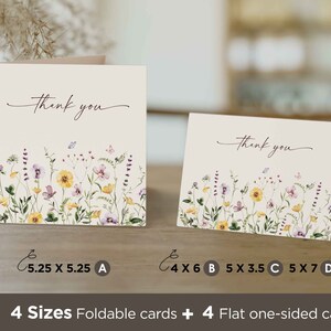 Tarjeta de agradecimiento con flores silvestres, tarjeta de agradecimiento para bodas, tarjeta de agradecimiento para amigos, tarjeta de agradecimiento de cumpleaños, tarjeta de agradecimiento para bodas, descarga digital