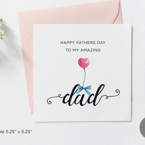 Carte de fête des pères à mon papa incroyable, imprimable, soutien pour papa, carte de fête des pères, spéciale papa, carte carrée, n'importe quel papa, téléchargement numérique
