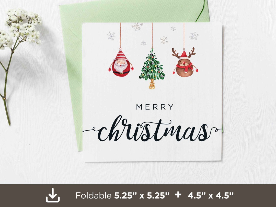 Happy Holiday Printable Cards, Printable Holiday Cards, Christmas ...
