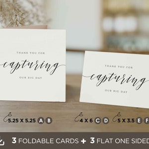Gracias por capturar nuestras tarjetas del gran día, tarjetas de agradecimiento para fotógrafos imprimibles, tarjetas de agradecimiento para bodas, tarjetas de agradecimiento para fiestas, descarga digital