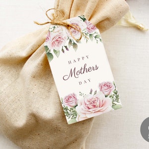 Etiquetas de regalo para el Día de la Madre con motivos florales imprimibles, etiquetas para mamá y abuela, etiquetas de regalo para el Día de la Madre, etiquetas de regalo para el Día de la Madre, descarga instantánea