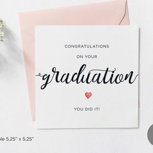 Carte de voeux imprimable de remise des diplômes, vous l'avez fait carte, carte pour fille fils nièce neveu frère soeur félicitations, téléchargement numérique