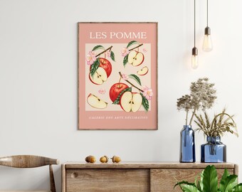 Apples Kitchen Wall Art: Fruit Market Botanical Print (Digital Download)