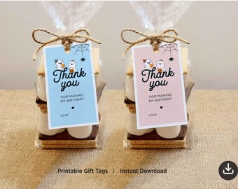 Halloween Favor Tags Printable Thank You Birthday Party Halloween Gift Tags Costume Party Cute Halloween Tag Treat Bag Tags Instant Download