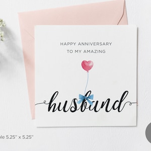 Happy Anniversary to My Amazing Husband Printable Card,Anniversary Card for Husband,Minimalist Anniversary Card for Husband,Digital Download