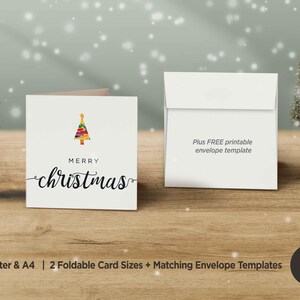 Cartões de Natal para impressão, Cartão de Natal para impressão, Cartão de Natal minimalista, Cartão de Natal em branco para download digital