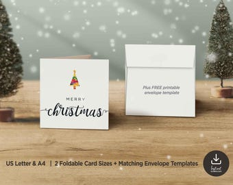 Cartões de Natal para impressão, Cartão de Natal para impressão, Cartão de Natal minimalista, Cartão de Natal em branco para download digital