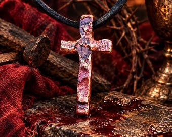 The Blood of Christ Pure Copper Cross | Forged in Fire,  Born of Sacrifice, Worn to pay homage