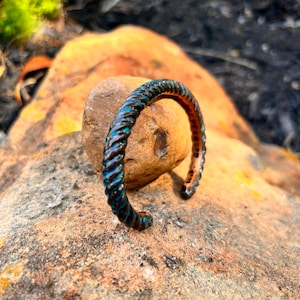 The &quot;Viking Taug Shipwreck&quot;: Twisted Custom Copper Cuff Bracelet, Viking Jewelry, Oath Ring, Custom copper unisex bracelet