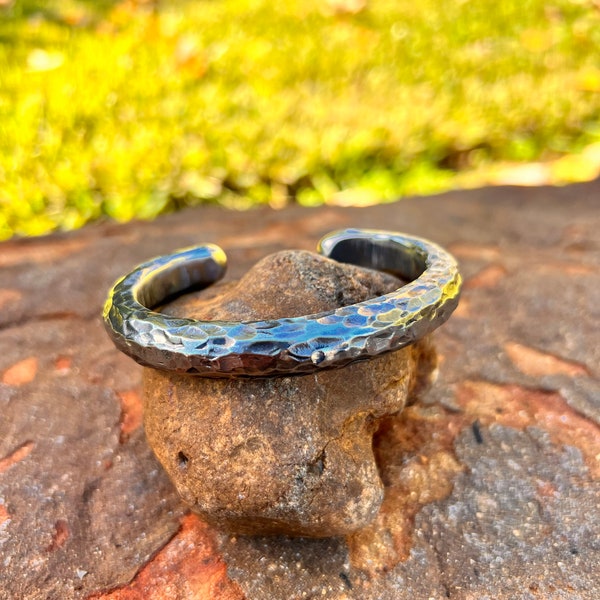 The "Viking Barbarian Oath Ring": BIG, Bold Custom 3/8” Hammer Forged Stainless Viking Bracelet