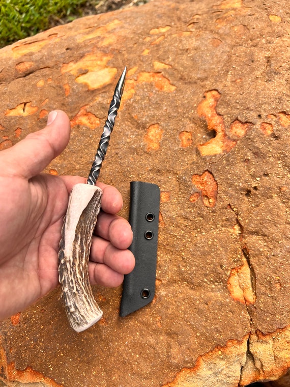 Custom Stag Handled Spike, Hand Made, Stainless Steel Marlin Spike