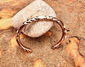 The "Copper Viking": Custom Twisted Copper Cuff Bracelet, Viking Jewelry, Oath Ring, Custom unisex bracelet