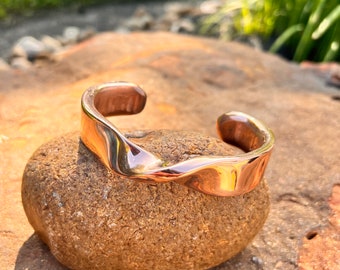 The Beast "Viking Niten Oath Ring": Custom 3/4”x1/4”” Twisted Copper Viking Bracelet