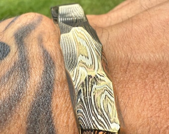 Mokume Gane Norse Arm Ring: Brass & Copper Viking Cuff