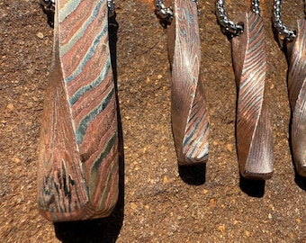 The “Vidar Colum Pendant” – A Masterpiece of Mokume Gane Artistry. Viking Mokume Protective Amulet