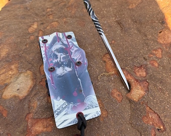 The “Blood Money” one of a kind Collectable Spike, Hand Made, stainless steel Marlin spike tool, and custom kydex sheath