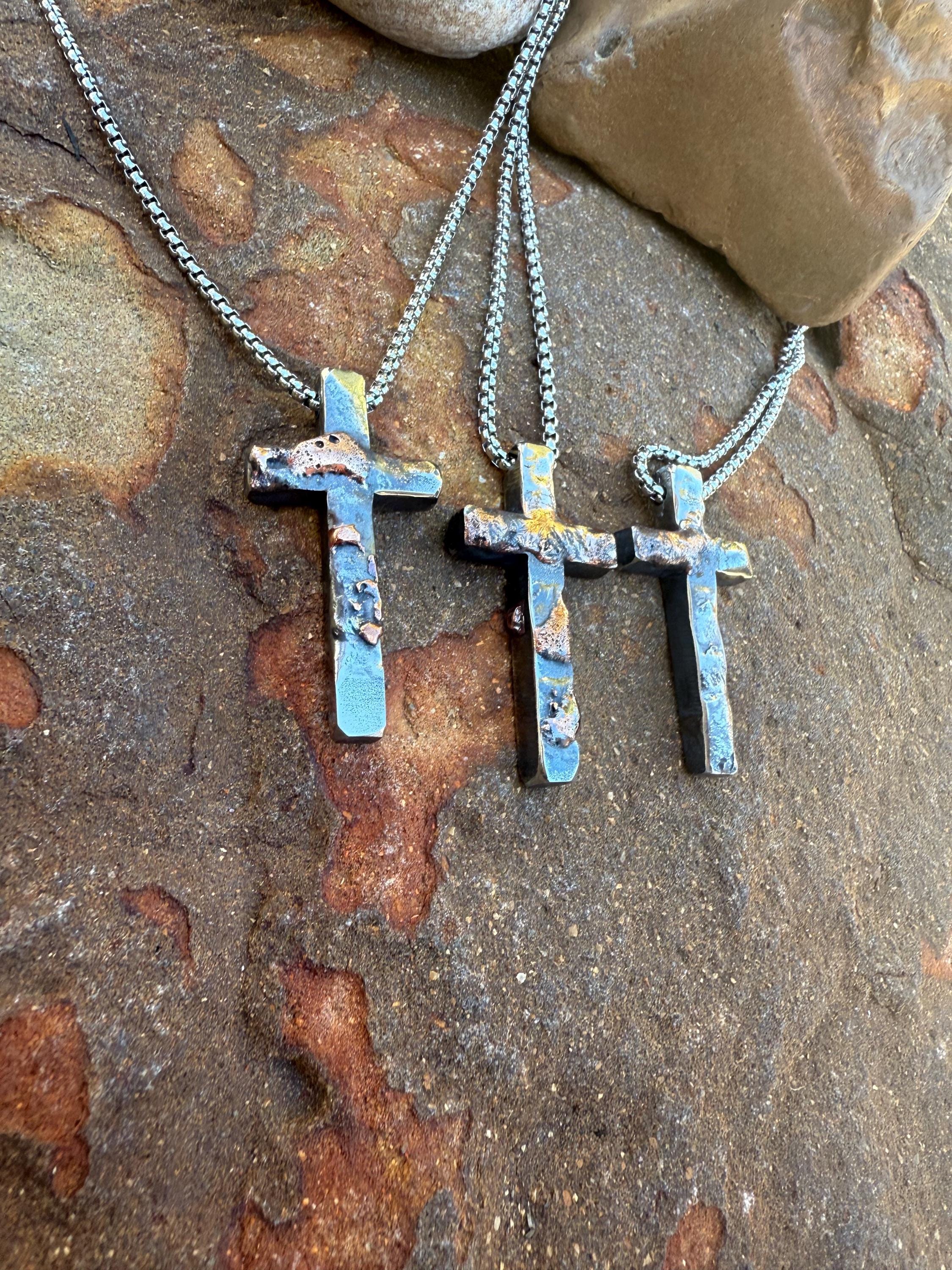 アクセサリー pete36 The “gabriel” Hand-forged Stainless Steel & Copper Cross, Hand