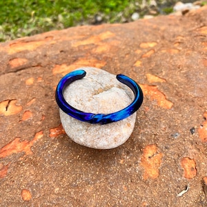 The Viking Titanium Oath Ring “Blue Diamond”: Custom Twisted Titanium Viking Bracelet