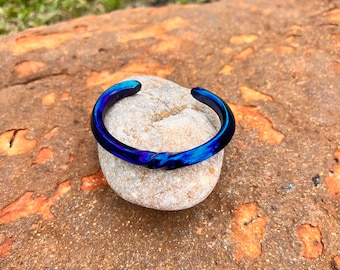 The Viking Titanium Oath Ring “Blue Diamond”: Custom Twisted Titanium Viking Bracelet
