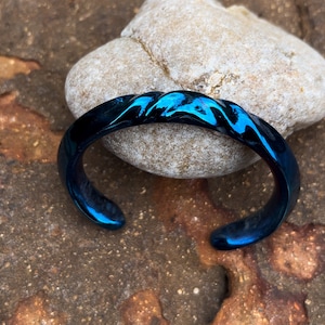 The “Ragnar 10mm Titanium Edition”Viking Titanium Oath Ring Custom Twisted, gold or blue colored, Thick Titanium Bracelet