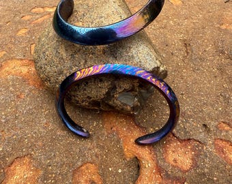 Timascus Titanium Damascus Arm Ring: Norse Viking Pyramid Cuff