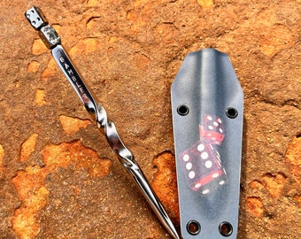 The Gambler, two dice, Hand Forged, heavy duty, stainless steel large Marlin Spike in 3/8”