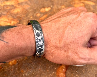 Hand Forged Stainless Steel Bracelet: Viking Warrior Arm Band - The “Surtr” or Fire Demon