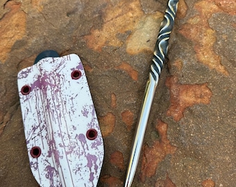 The “Stalker” one of a kind Collectable Spike, Hand Made, stainless steel Marlin spike tool, and custom kydex sheath
